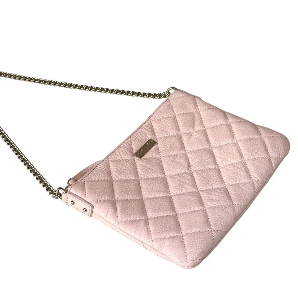 NWT Kate Spade Quilted Leather Shoulder Crossbody Bag Petal Pink Coquette Girly